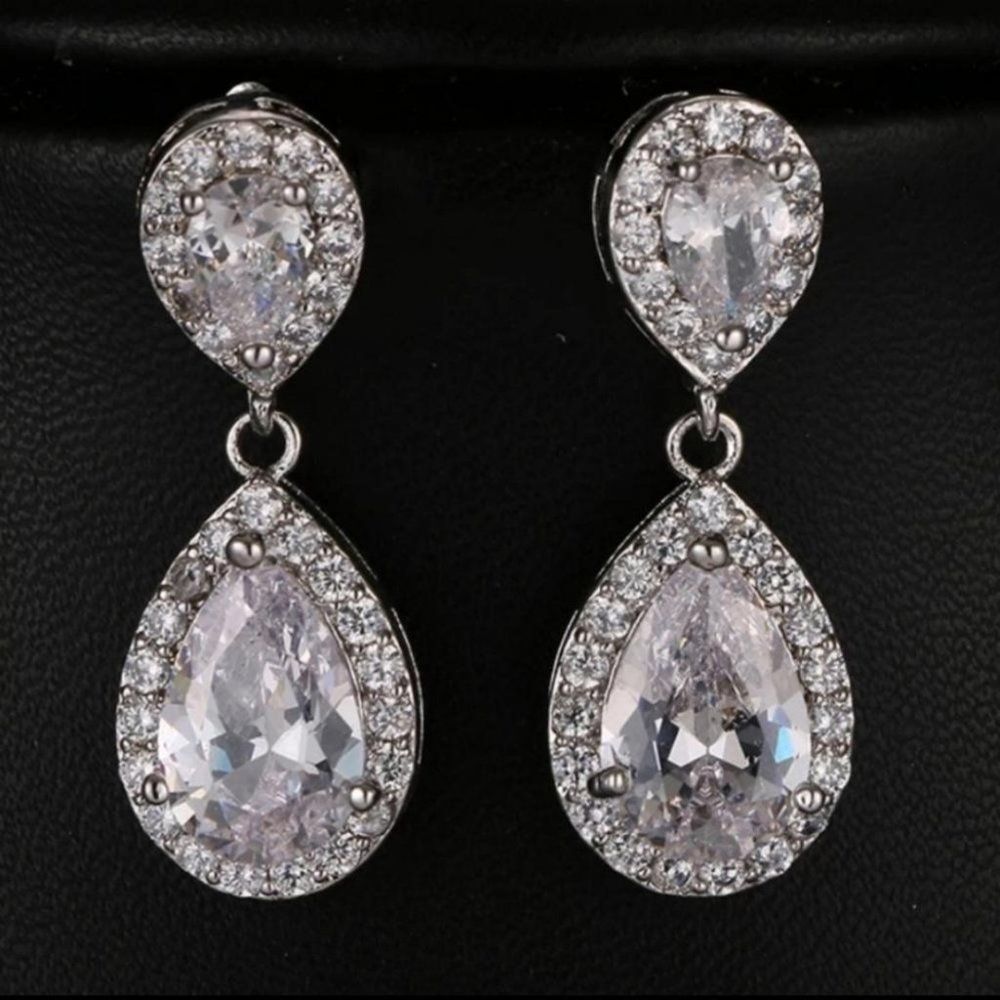 Clip On Copper Special Occasion Sparkly Earrings
